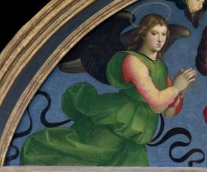 Madonna And Child Enthroned With Saints(detail Of Lunette) — Raphael