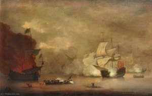 Action Between Hms 'mary Rose' And Seven Algerines, 8 December — Peter Monamy