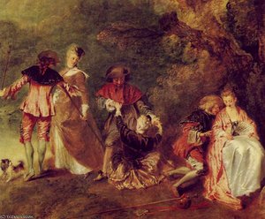 The Embarkation For Cythera (detail) - — Jean-antoine Watteau, Rococo