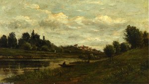 Fisherman On The Banks Of The River — Charles-françois Daubigny