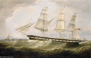 The Clipper Ship Sir John Lawrence 'hove To' For Taking The Pilot Off The Great Orme — Samuel Walters
