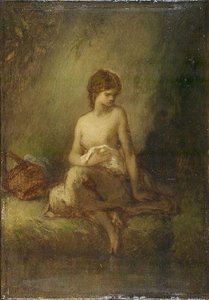Baigneuse Au Bord De L'eau — Jean-françois Millet, Contemporary Realism