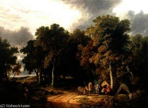 Encampment In A Wooded Landscape — James Stark