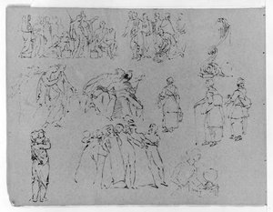 Sketches Of Friezes And Groups Of Figures In Three Tiers, Some Antique, Some 16th And 17th Century Genre — Thomas Sully