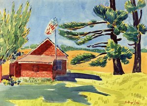 Old Schoolhouse, Ryders — George Benjamin Luks, American Realism