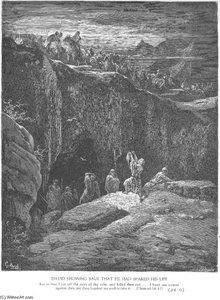 David Shows Saul How He Spared His Life — Paul Gustave Doré, Romantic Realism