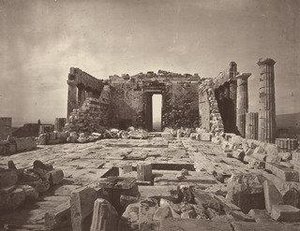 Interior Of The Parthenon, From The Eastern End At The Left, In The Distance, Is Seen The Island Of Aegina — William James Stillman