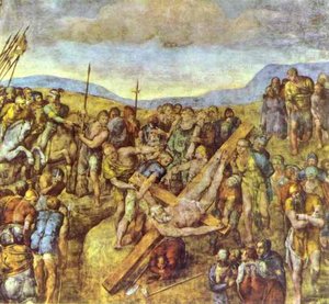 Crucifixion Of Saint Peter — Michelangelo Buonarroti, High Renaissance