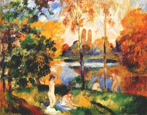 Landscape With Female Bathers — Pierre-auguste Renoir