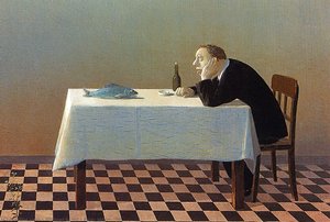 Man, Table, Fish — Michael Sowa