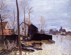 Flooding At Moret — Alfred Sisley