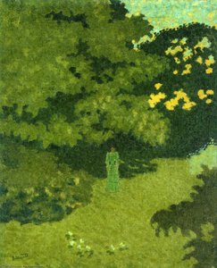 Woman In A Green Dress In A Garden — Pierre Bonnard, Post-impressionism