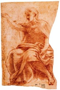 Seated Male Figure In Profile, Idem — Antonio Allegri Da Correggio, High Renaissance