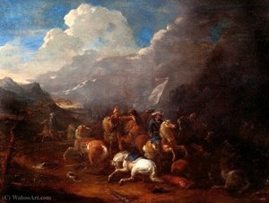 Battle of the imperial cavalry with the Turks.