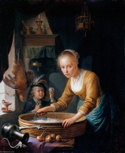Girl Chopping Onions — Gerrit Dou