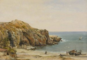 A Mediterranean Beach Scene — Edward William Cooke