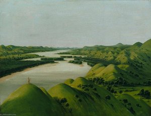River Bluffs, 1320 Miles Above St. Louis — George Catlin
