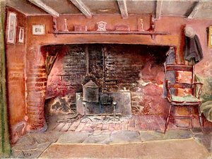 Fireplace In Cottage At Mayes Green, Surrey — Ernest C Christie
