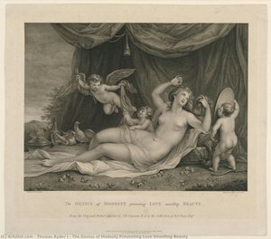 The Genius Of Modesty Preventing Love Unveiling Beauty — Thomas Ryder I, Neoclassicism