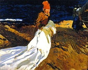 Gathering The Sail — Joaquín Sorolla Y Bastida, Impressionist Landscape