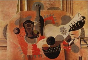 Still Life With Guitar — Georges Braque, Cubist Expressionism