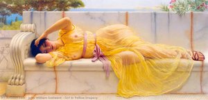 Girl In Yellow Drapery — R.b.a John William Godward