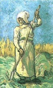 Peasant Woman With A Rake After Millet — Vincent Willem Van Gogh