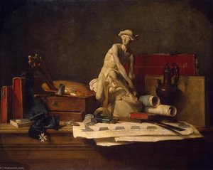 Still Life With Attributes Of The Arts — Jean-baptiste-siméon Chardin