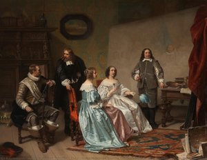 The Princess Of Orange Visiting The Work-shop Of Bartholomeus Van Der Helst, Hendrik Jacobus Scholten, C. 1850 - C. 1870 — Hendrik Jacobus Scholten