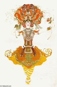 Loiseau De Feu Costume Pour Tamara Karsavina — Léon Bakst