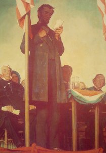 Abraham Delivering The Gettysburg Address — Norman Rockwell