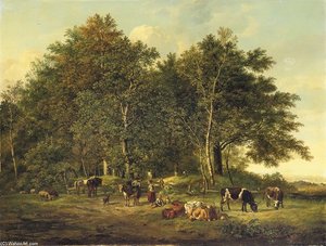 A Peasant Family In The Meadow — Pieter Gerardus Van Os
