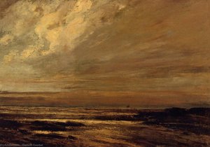 The Beach At Trouville At Low Tide — Gustave Courbet, Contemporary Realism