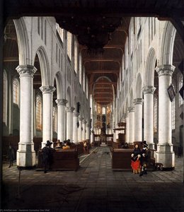Interior Of The Nieuwe Kerk, Delft, From Beneath The Organ Loft At The Western Entrance — Hendrick Corneliszoon Van Vliet