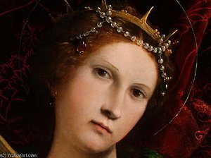 Saint Catherine - (detalj 1) - — Lorenzo Lotto