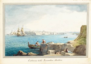 Entrance To The Zuarantine Harbour — Luigi Mayer