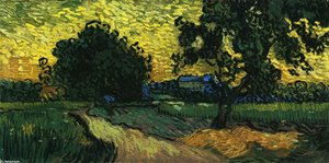 Field With Trees, The Chateau Of Auvers — Vincent Willem Van Gogh