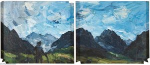 Figure And Mountains (verso) — John Kyffin Williams