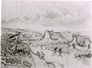 Diggers And Road With Cottages — Vincent Willem Van Gogh, Post-impressionism
