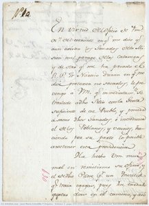 Volume 3, Page 574-575 / Orders Removal Of Mission San José Cattle From Place Of The Skulls\n\npage 1 — José María Estudillo Y Urquizu