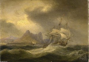 Shipping In Rough Seas — Thomas Luny