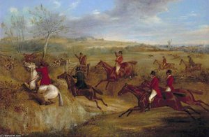 The Belvoir Hunt - Jumping Into And Out Of A Lane — Henry Thomas Alken