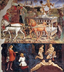 Allegory Of March – Triumph Of Minerva And Sign Of Aries. Frescos In Palazzo Schifanoia (detail) — Francesco Del Cossa