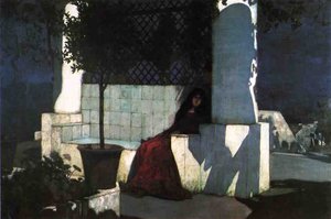 Woman Sitting In The Moonlight — Charles Caryl Coleman