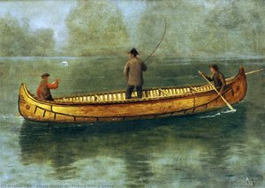 Fishing From A Canoe — Albert Bierstadt