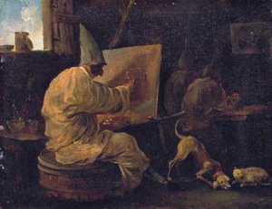 Les Polichinelles Peintres — Hubert Robert