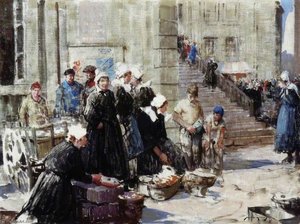 Butter Market, Concarneau — William Lee Hankey, Impressionism
