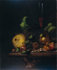Still Life With Quinces, Medlars And A Glass, Martinus Nellius, 1669 - 1719 — Martinus Nellius