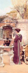 At The Garden Shrine, Pompeii — R.b.a John William Godward