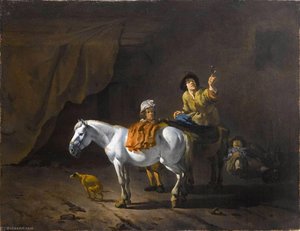 Horseman Holding A Roemer — Karel Dujardin